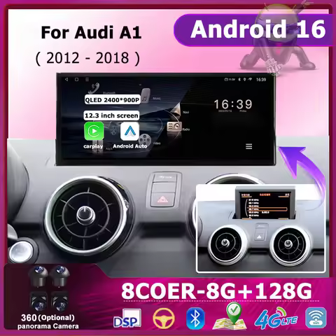 Car Radio Auto Android 16 For Audi A1 2012 - 2018 Wireless CarPlay Car Multimedia Radio Player DSP S