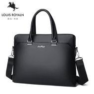 Louis Noble Customized LOGO Men's Business Briefcase Computer Handbag Shoulder Crossbody Work Leather Bag Men's Bag 【JYUE】