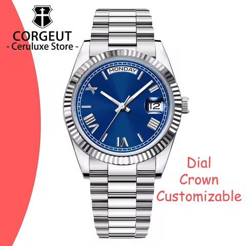 Custom New Color 36/39mm Dial Man Watch Week Date Calendar Type Watch for Man Sapphire Luxury Mechan