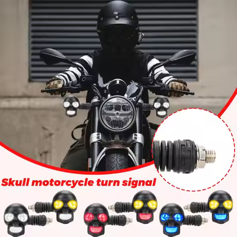 Unique Waterproof Auxiliary Turn Signal Light Creative Skull Motorcycle Turn Signal Light Motorcycle
