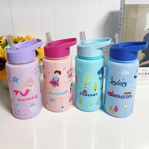 Portable 500ml Children Water Cup Leakproof for Camping Hiking School Gift for Parents