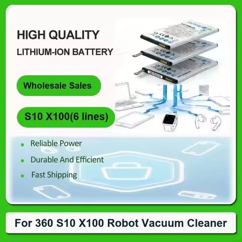 Battery For 360 S10 X100 Robot Vacuum Cleaner S6 S5 S7 T90 Spare Parts S9 X90 X95 S6PRO