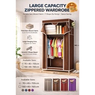 CT RK049 Almari Baju DIY Portable Wardrobe Rack Dustproof Zipper Non Woven Storage Cabinet Besar