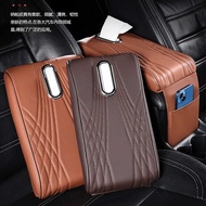 Car Armrest Box Pad with Tissue Box Storage Bag Multifunctional Armrest Box Booster Pad Sponge Armre