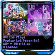 Poster Sticker My Little Pony A5 4 Sheets Animation Movie Kids Tv Event Sticker Vinyl ArtPaper Wall 