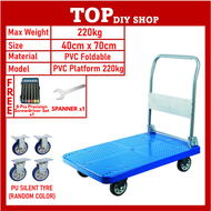250KG ABS Trolley Troli Barang Heavy Duty Trolley Foldable Trolly Barang Troli Beroda Portable Troll
