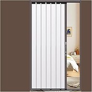 Accordion Doors with Lock - Coffee Color Frame, 80" 84" Height Silent Folding of Doors for Balcony C