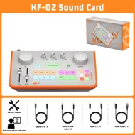 Kf02 Sound Card 48v Professional Live Mixer | Noise-cancelling | 6 Sound Effects | Wireless Audio In