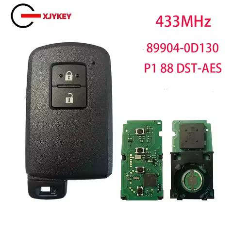 Aftermarket 2 Button Key For Toyota Yaris Auris Smart Remote BA7EQ P1 88 DST-AES Chip 433MHz 89904-0