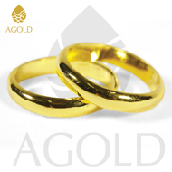 AGOLD แหวนลายเกลี้ยง ทองคำแท้ 96.5% น้ำหนัก ครึ่งสลึง 1.89 กรัม ฟรีกล่องใส่เครื่องประดับ