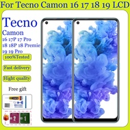 Original AMOLED For Tecno Camon 16 17P 17 Pro 18 18P 18 Premie 19 19 Pro LCD Display Touch Screen Re