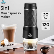 One Two Cups Hand Press Mini Espresso Coffee Maker 3in1 20 Bar 120ml - HS-8439 pa