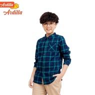 ARDILLA Boys' Plaid Shirt, Long Sleeve Design, Basic Style, Cotton Material for Children 10-15 Years
