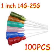 Quality 100Pcs High 1 Inch 14G-25G Flexible PP Needle Syringe Ispenser Tips Glue Ispensing Needle