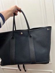 Hermes Garden Party 36黑色拼帆布