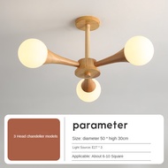 Luji Fengyuan งานฝีมือไม้สไตล์ญี่ปุ่น HEIKESZ โคมไฟติดเพดานแก้วส่วนตัวนอร์ดิกเรียบง่ายโคมระย้าโมเลกุ