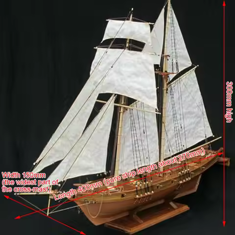 1: 100 Wooden Diy Assembled Sailboat Model, Suitable For Collection, Teaching Exhibitions, Boat Mode
