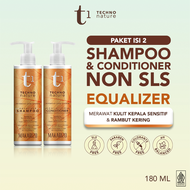 PAKET ISI 2 Makarizo T1 Techno Nature Equalizer Shampoo & Conditioner 180 mL - Shampo Conditioner No