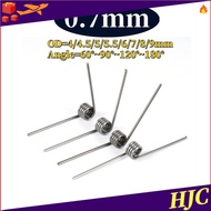 sus304 d0.7mm OD4/4.5/5/5.5/6/7/8/9mm V-shaped spiral torsion spring angle 60/90/120/180 degrees<HJC