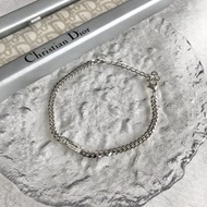 【日本直送 名牌中古包】Christian Dior 迪奧 手鍊 銀色 標誌牌 logo vintage 復古 h56tec