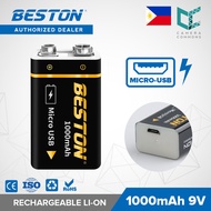 1-4pcs Beston 9v usb battery 1000mah rechargeable 9v batteries for wireless microphones