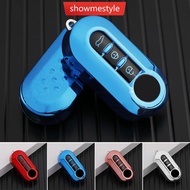 SMS Car Flip Key Case Cover TPU Auto Shell Fob 3 Buttons for Fiat Ducato 500 500L Panda Grande Punto