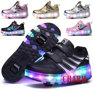 【 Original 】【original】 Raya Ship Now  Kids heelys LED illuminated dual wheel high heels sneakers for