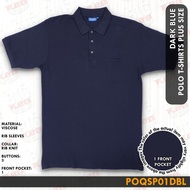 Plus Size Men's Polo T Shirt With 3 button 1 Pocket Color Dark Blue Code POQSP01DBL