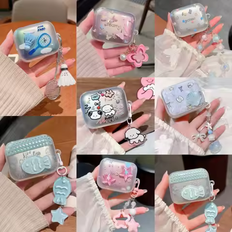 For Realme Buds Air 7 Pro / Air 7 Cartoon Puppy Transparent Protector Case Housing Wireless Bluetoot