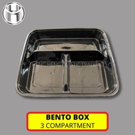 3, 4, 5 Compartment Lunch Box & Lid -Disposable Bento Box /BENTO BOX /FOOD CONTAINER WITH LID- Black