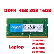 Crucial DDR4 RAM 4GB 8GB 16GB Memory Laptop  2400 2666 3200Mhz PC4-19200 SoDIMM