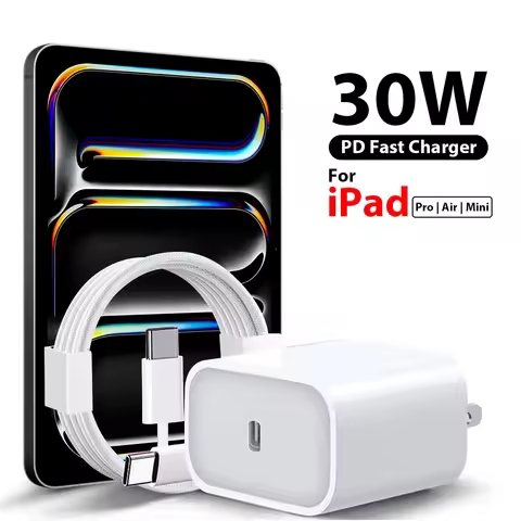 30W PD 3.0 USB C Charger For iPad A16 2025 10 9 10th 9th Generation Air 13 11 5 Pro 11 12.9 Mini 6 7