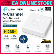 TP-Link VIGI NVR1104H-4P 4 Channel PoE+ Network Video Recorder NVR 4K HDMI H.265+ CCTV Recorder