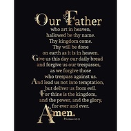 Lord's Prayer Wall Art Christianity Poster Bible Wall Art Bible Art Black Background 0627