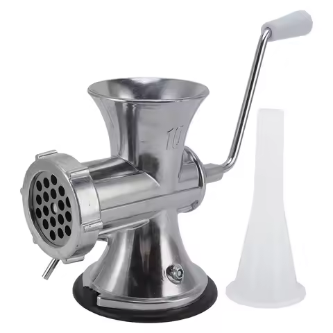 Meat Grinder Grinding Machine Multipurpose Manual Meat Grinder Large Circular Feed Inlet Silver Blad