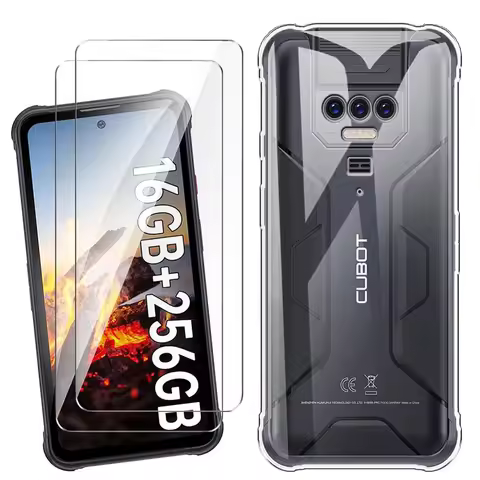 3-in-1 Glass+Silicone Cover For Cubot KingKong 8 Power 6.5" Case Tempered Glass Screen Protector For
