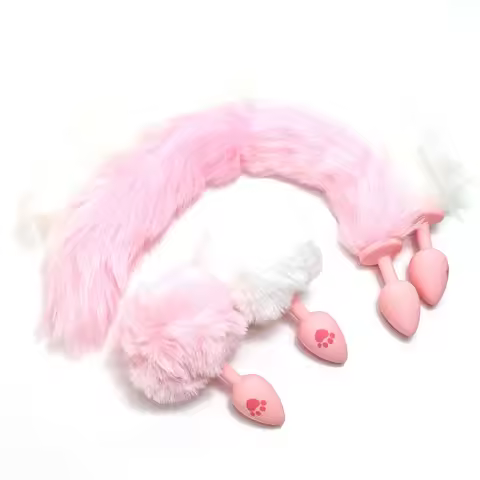 Adorable Animal Tail Anal Plug Fox & Rabbit Style Silicone Butt Plug Adult Cosplay Tool