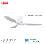 Acorn Creation DC-168H MWH | 42 &amp; 48 Inch Ceiling Fan | 20W LED Tri-Color | Free Decorative No Light Cover | Create Your Own Palette | SMART App