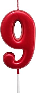 NEWCANDLE Red Birthday Candles 9 Candle 9th Nine Years Cake Bady Roman Numberal Cool Number Candle N