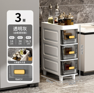 DDS - 【3層】塑膠透明收納櫃（18cm 透明灰）#N275_003_885