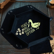 1pc D & D 5e 'Peace Was Never An Option' Dice Tray - Battle-Scarred Style Collapsible Organizer With