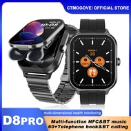 New D8 PRO NFC Smart Watch Men Women 2-in-1 Wireless Bluetooth Headphone Connection Mobile Fitness S