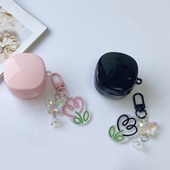 ins Tulip Flower Chain Case for Baseus WM02 Cover with Keychain Bluetooth Earphone Protect Cover Sof