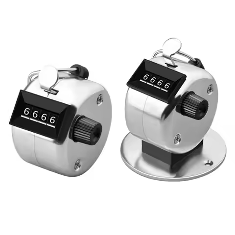 Sport Gear 4 Digit Number Mechanical Counter Hand Held Metal Counting Clicker Manual Counting Golf