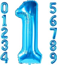 KatchOn, Blue 1 Balloon for First Birthday - Huge 50 Inch | Blue Number 1 Balloon for 1st Birthday Decorations for Boys | 1st Birthday Balloons for Baby Shark Birthday Decorations | Number 1 Balloons
