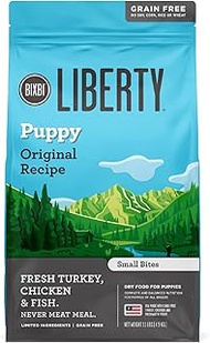 BIXBI Liberty Grain Free Dry Dog Food, Original Recipe Puppy, 11 lbs - Fresh Meat, No Meat Meal, No 