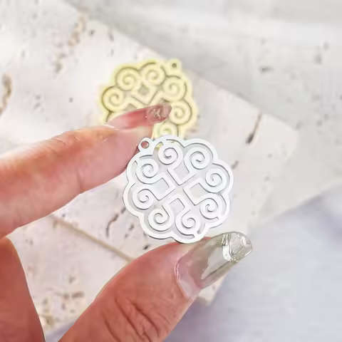50pcs/lot Personalized Stainless Steel Cut out Hmong Charm Custom Design Hollow Hmong Pendant Tags D