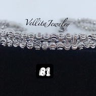 [VJ]Bangle “Beads” Premium Quality 999.9 Rhodium Plated Bangles {Gelang Tangan Emas Putih Persist 75