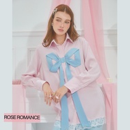[พร้อมจัดส่ง]ROSE LACE BOW SHIRT PINK เสื้อโบว์