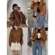 Caramel Color Short Lamb Wool Material Jacket (98doci) Long-Sleeved Cotton Coat